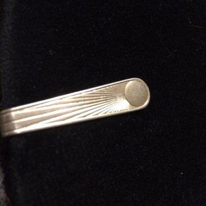 Meteor Tie Clip Silver Tone Atomic Art Moderne Sty